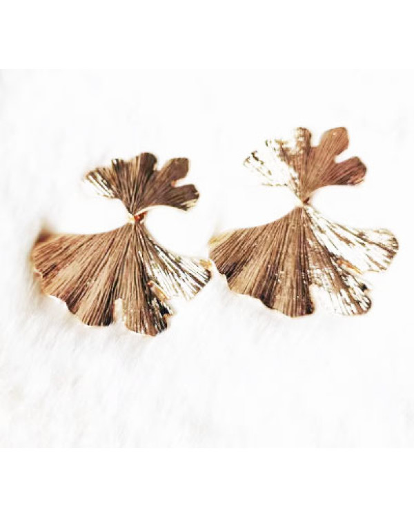 Серьги гинко золотистые бижутерия ginko jewellery