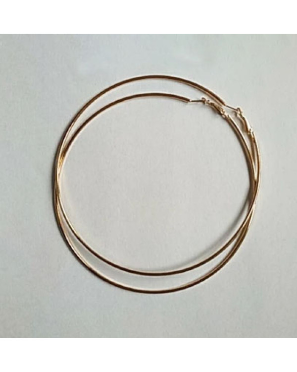 Серьги кольца конго большие круглые золотистые