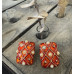 Серьги в стиле vintage терракот с жемчугом
