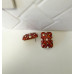 Серьги в стиле vintage терракот с жемчугом