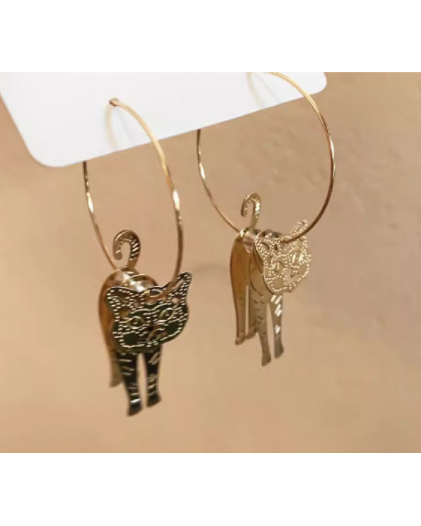 Серьги двигающиеся кошки тренд 