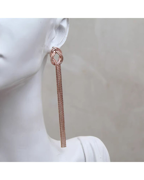 Цепи узел длинные серьги бижутерия тренд