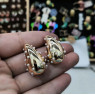 Серьги капли инкрустированы жемчужинами бижутерия тренд 
