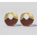 Сережки wood gold біжутерія стильна велика