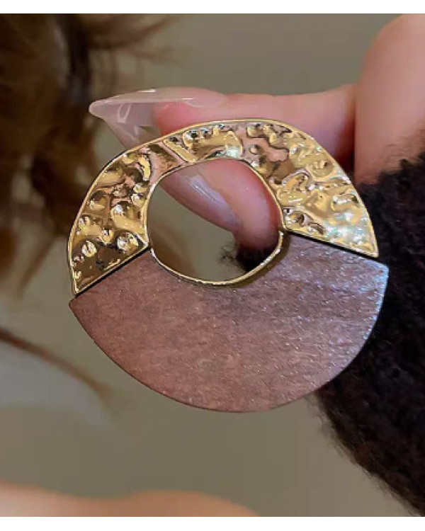 Сережки wood gold біжутерія стильна велика
