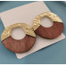 Сережки wood gold біжутерія стильна велика
