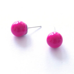 Серьги гвоздики "Яркость", малиновые