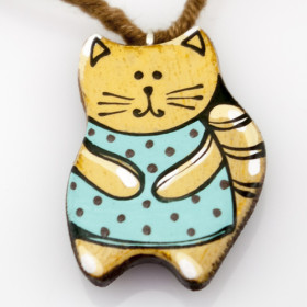 Кулон ручной работы "Wood&art_cat"