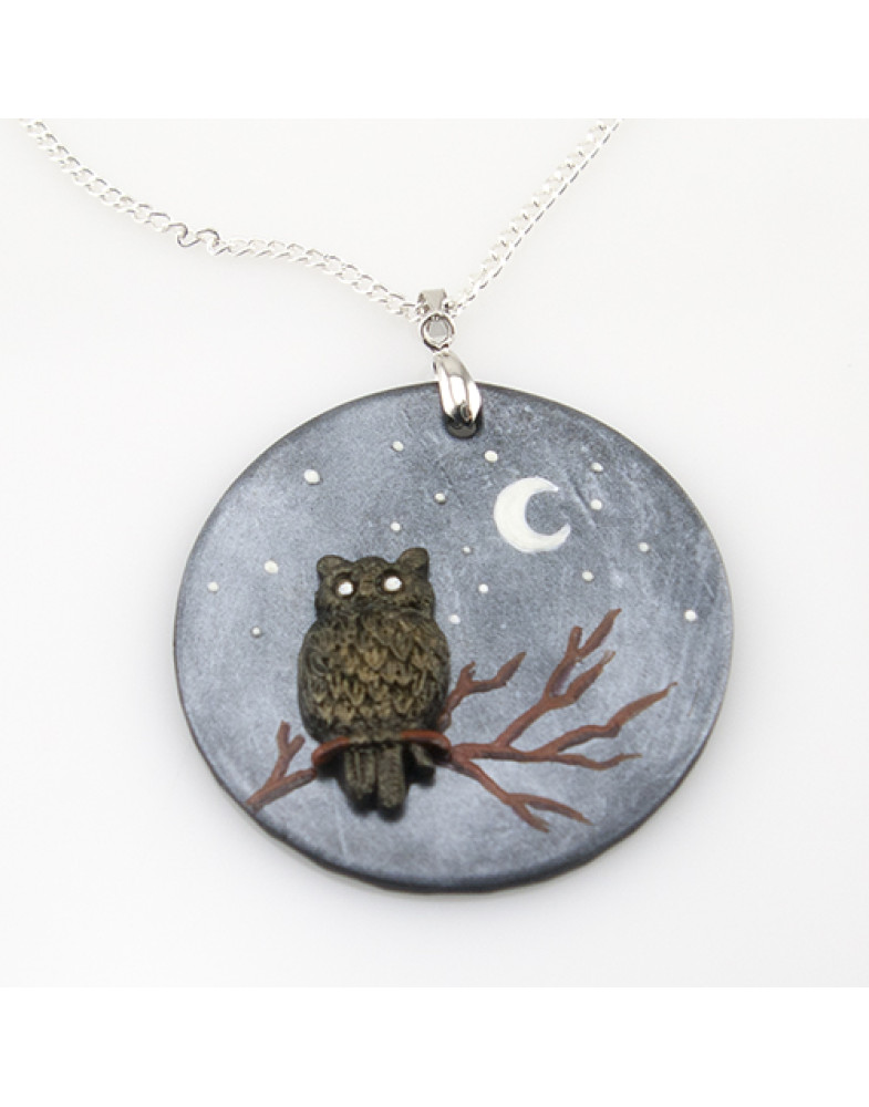 Кулон на цепочке "Сова вночи"-foto3