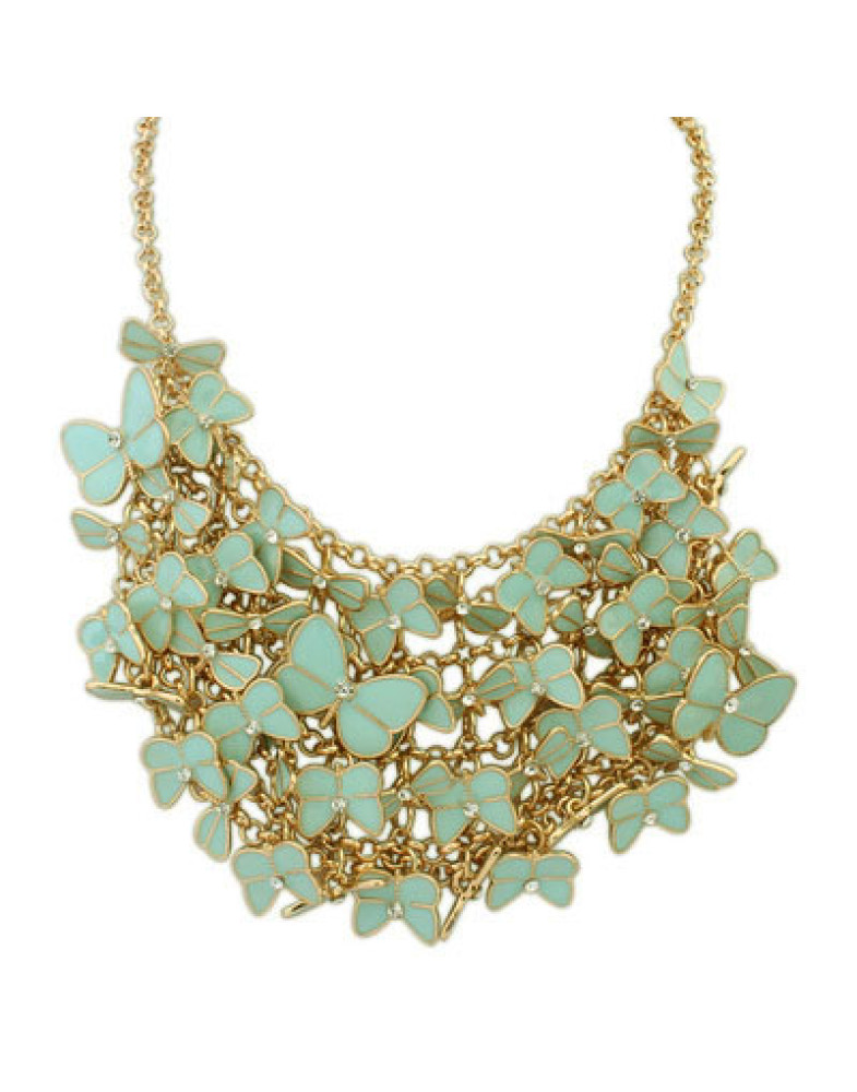 Мятное колье Бабочки, эмаль -foto4
