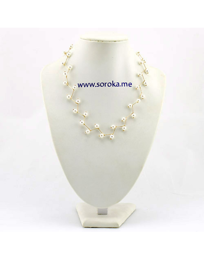 Колье жемчужное чокер Pearl Зигзаг -foto4