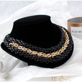 Колье цепь gold black трендовая бижутерия