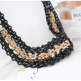 Колье цепь gold black трендовая бижутерия-foto2