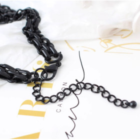 Колье цепь gold black трендовая бижутерия-foto3