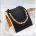 Колье цепь gold black трендовая бижутерия