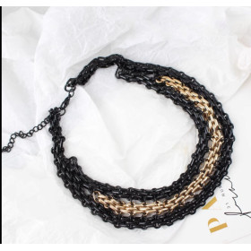 Колье цепь gold black трендовая бижутерия-foto5