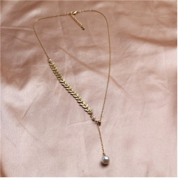 Колье цепи с жемчугом трансформер затяжка галстук асимметричное-foto2