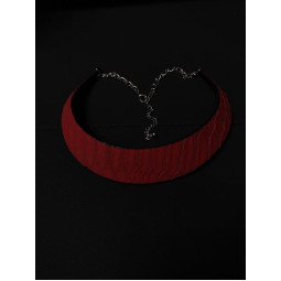 Колье пектораль им кожи dark red