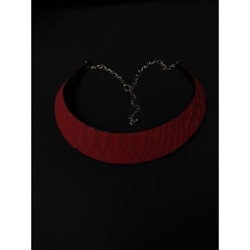 Колье пектораль им кожи dark red