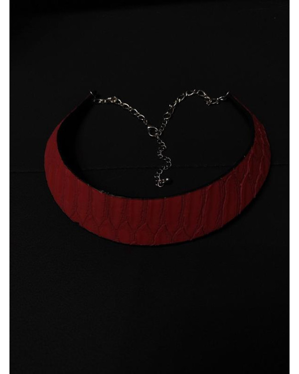 Колье пектораль им кожи dark red