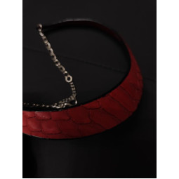 Колье пектораль им кожи dark red-foto2