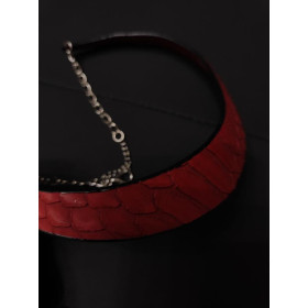 Колье пектораль им кожи dark red-foto2