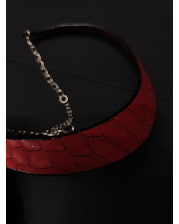 Колье пектораль им кожи dark red