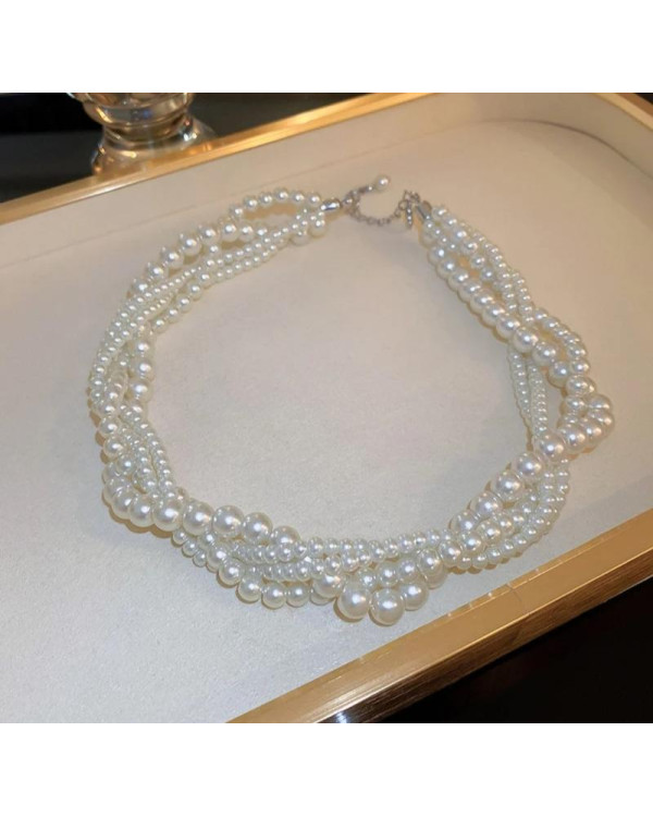 колье жемчужины плетеные бусы ожерелья бижутерия