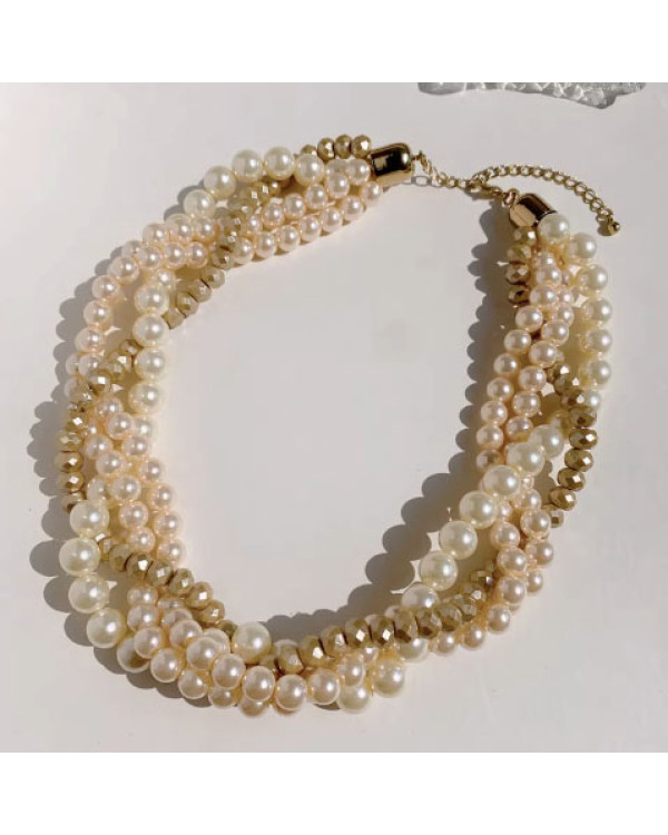 Колье скрутка Gold and rose 
