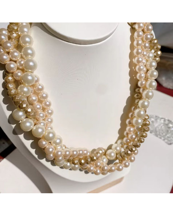 Колье скрутка Gold and rose 