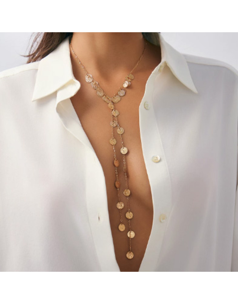 Колье длинное монетки цепи бижутерия -foto3