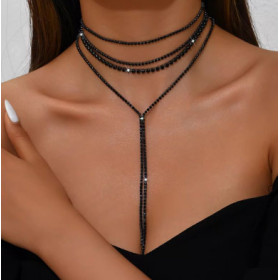 кольє чокер із чорними кристалами-foto3