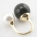 Модное кольцо "Sphere black and pearl"