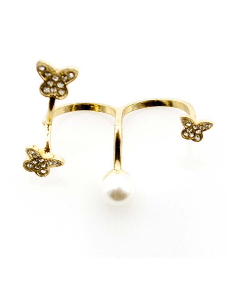 Кольцо бижутерия "Pearl Butterfly"-foto2