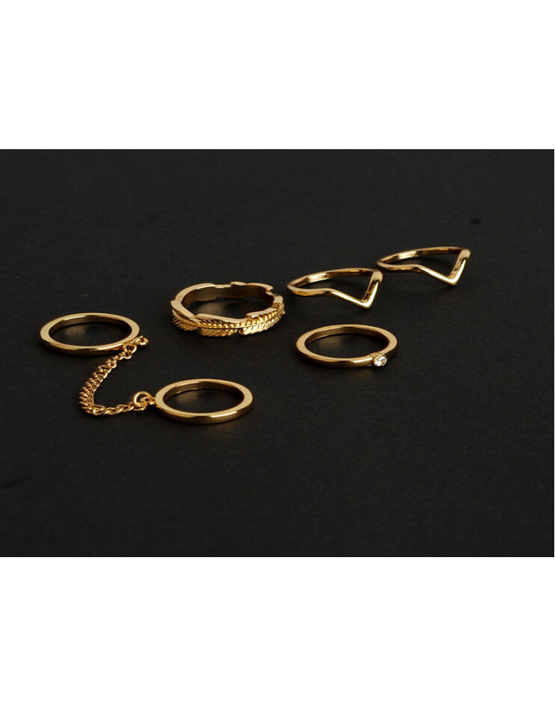 Набор колец на фаланги GV gold, 5+шт-foto5