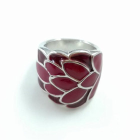Красное кольцо с эмалью Flora, 18р