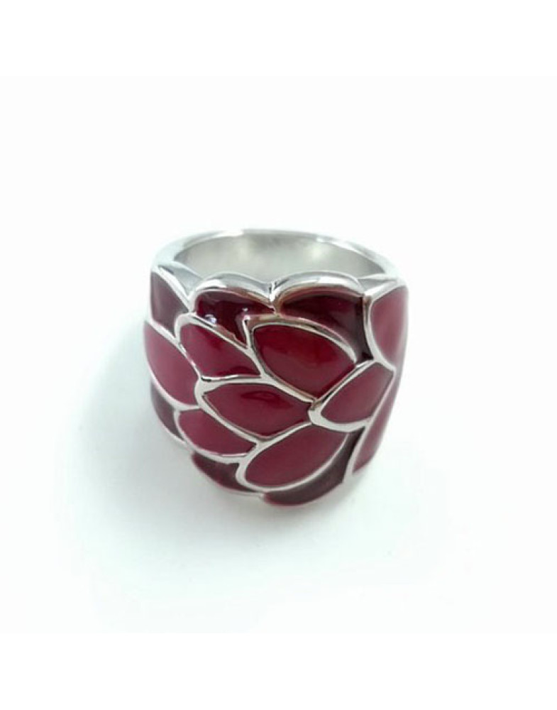 Красное кольцо с эмалью Flora, 19р-foto2