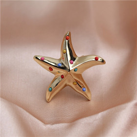 Коктейльное кольцо с камнями Sea Star