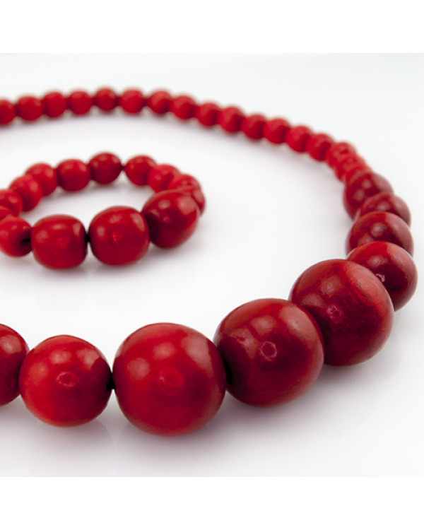 Набор бусы и браслет "Red Set"