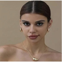 Набор украшений, серьги и кулон капли на цепочке-foto2