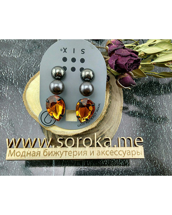 Набор сережек "Six-6"